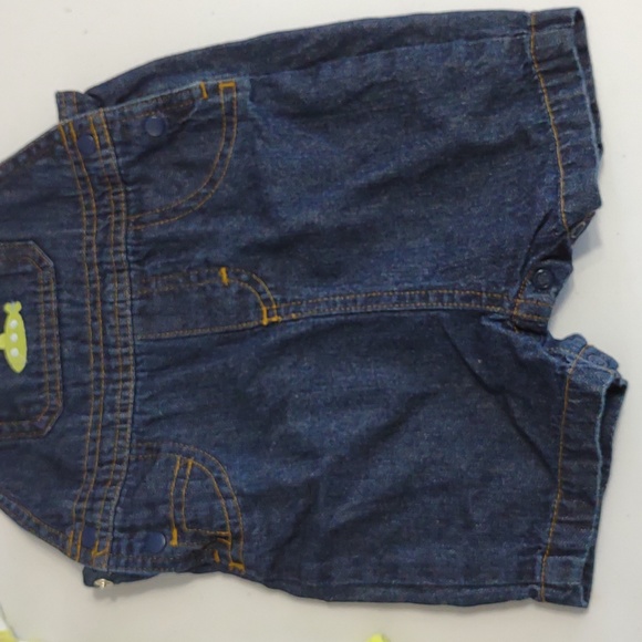 Carters Just One You 9 M 2 pc denim shortall onesie tee shirt overall bibs - Picture 3 of 7